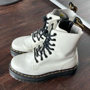 Dr. Martens White Leather Boots